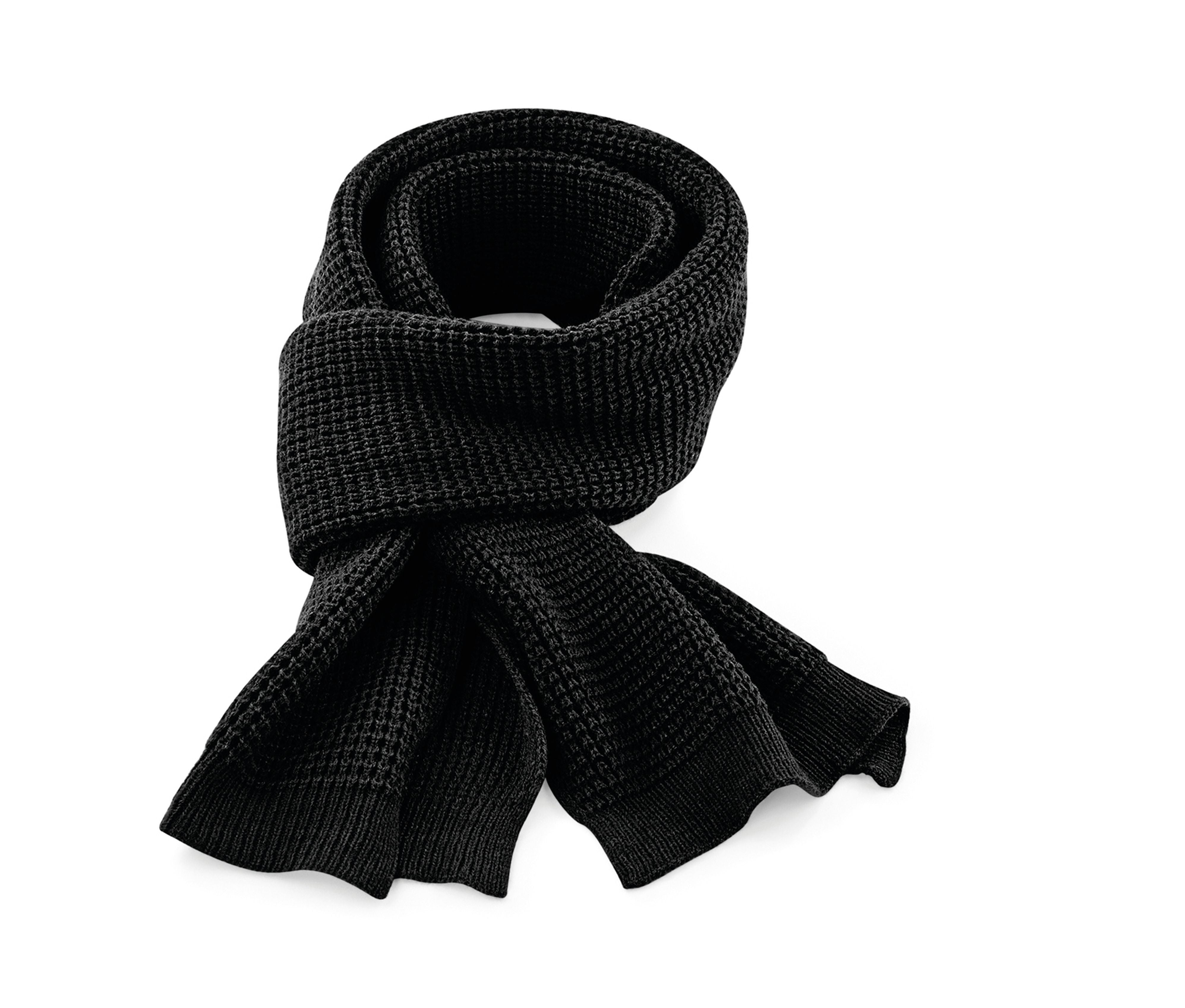 Écharpe Maille Gaufrée - Black