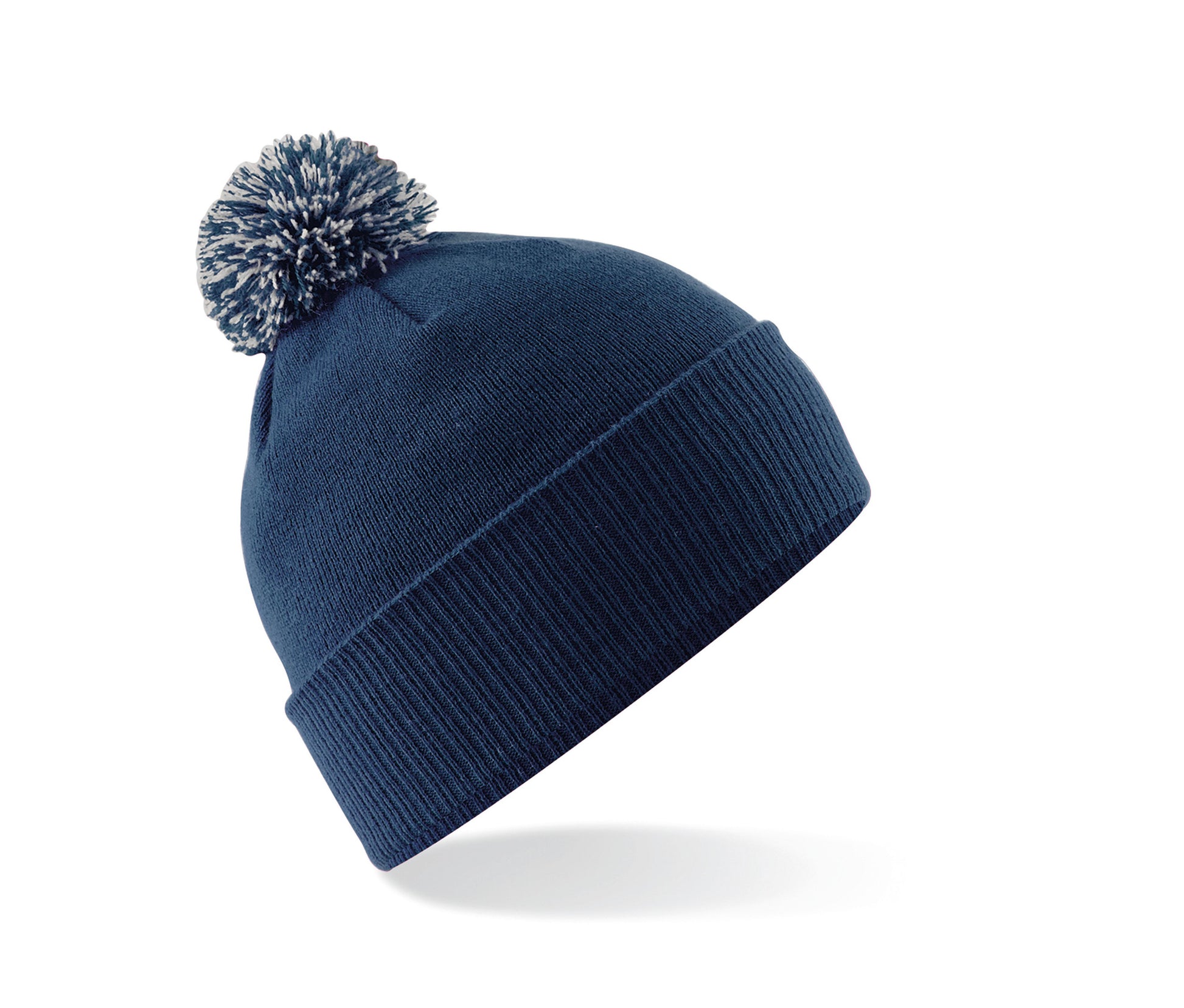 Bonnet Enfant Avec Pompon - French Navy/light Grey