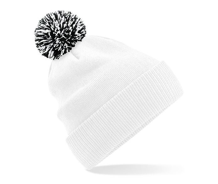 Bonnet Avec Pompon - White/black