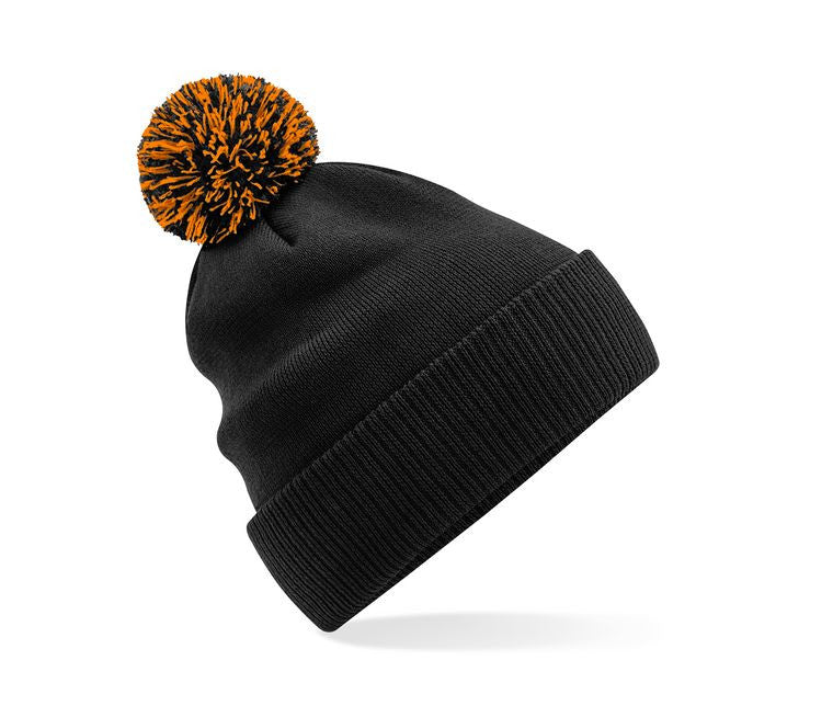 Bonnet Avec Pompon - Black/orange