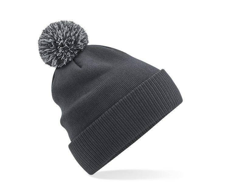 Bonnet Avec Pompon - Graphite Grey/light Grey