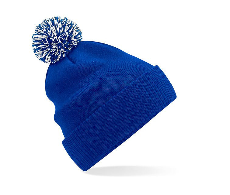 Bonnet Avec Pompon - Bright Royal/white