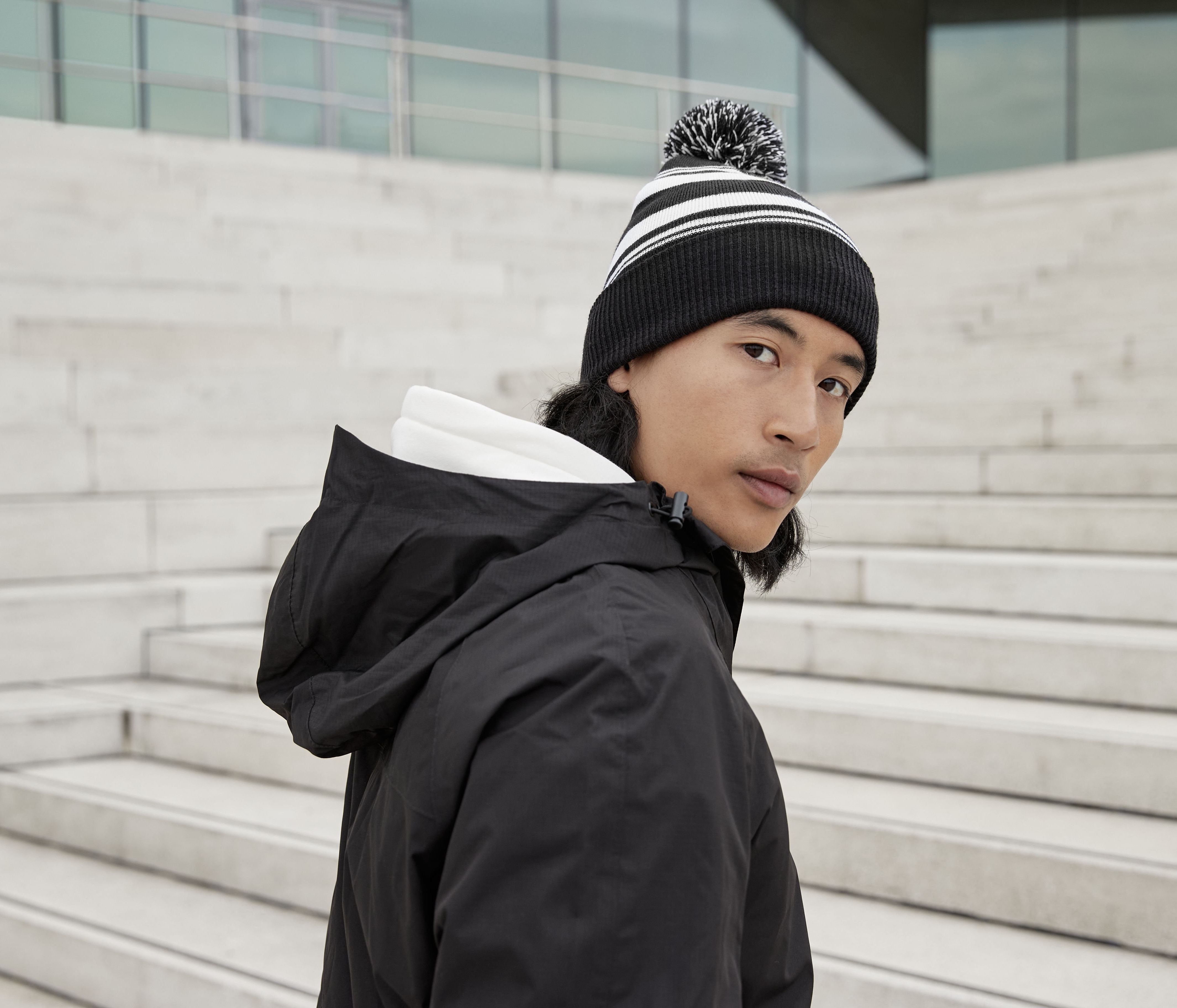Bonnet de supporter rayé
