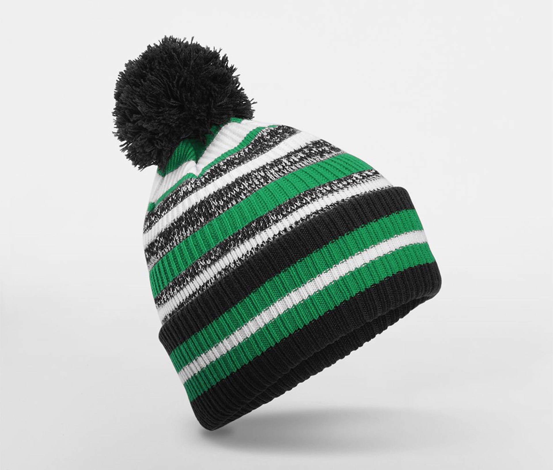 Bonnet Avec Pompon Pour Supporters - Black/kelly Green/white
