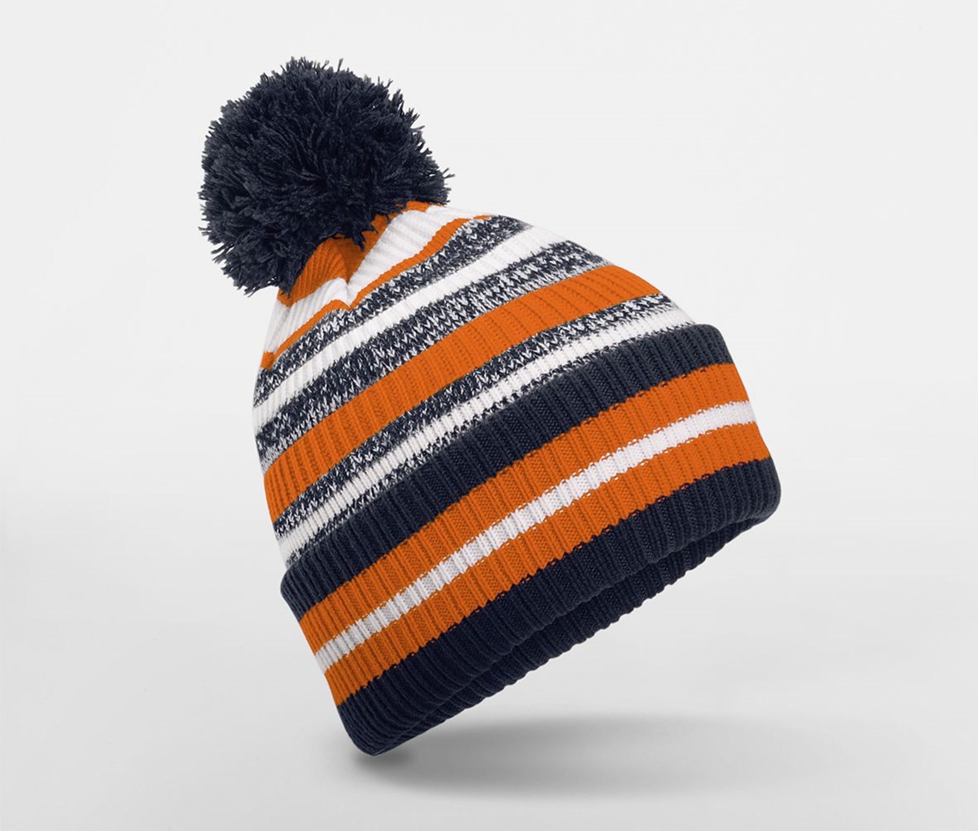 Bonnet Avec Pompon Pour Supporters - French Navy/orange/white