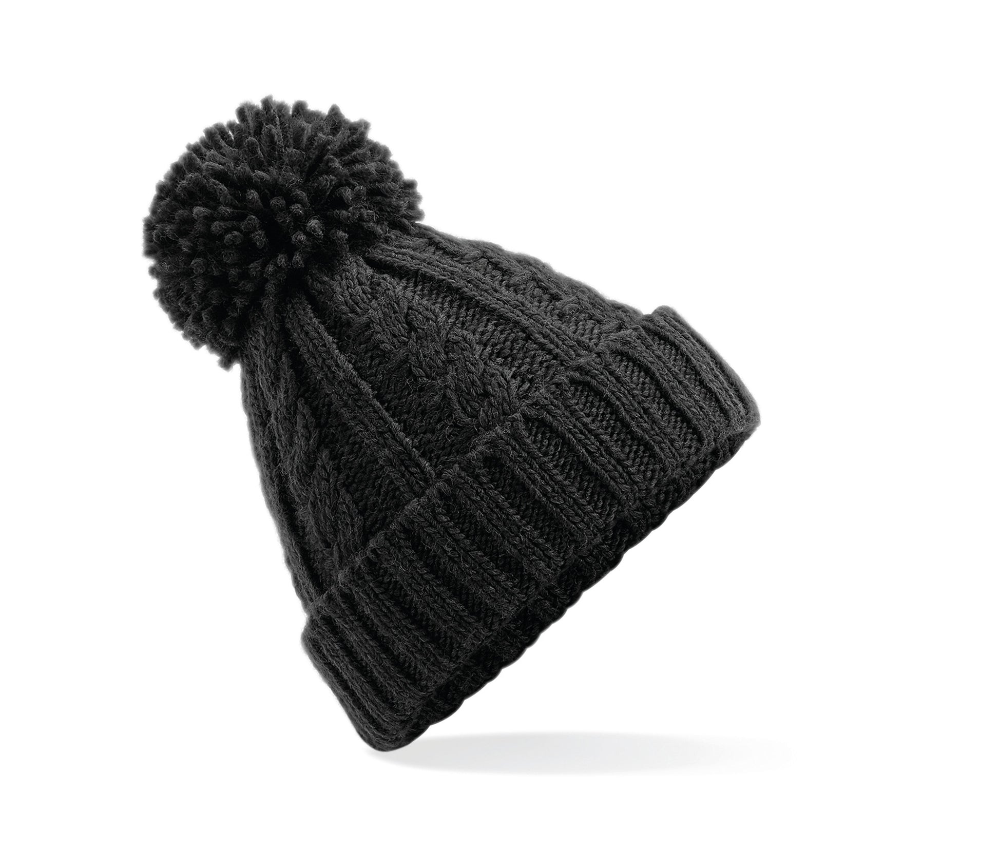 Bonnet en Maille Torsadée - Black