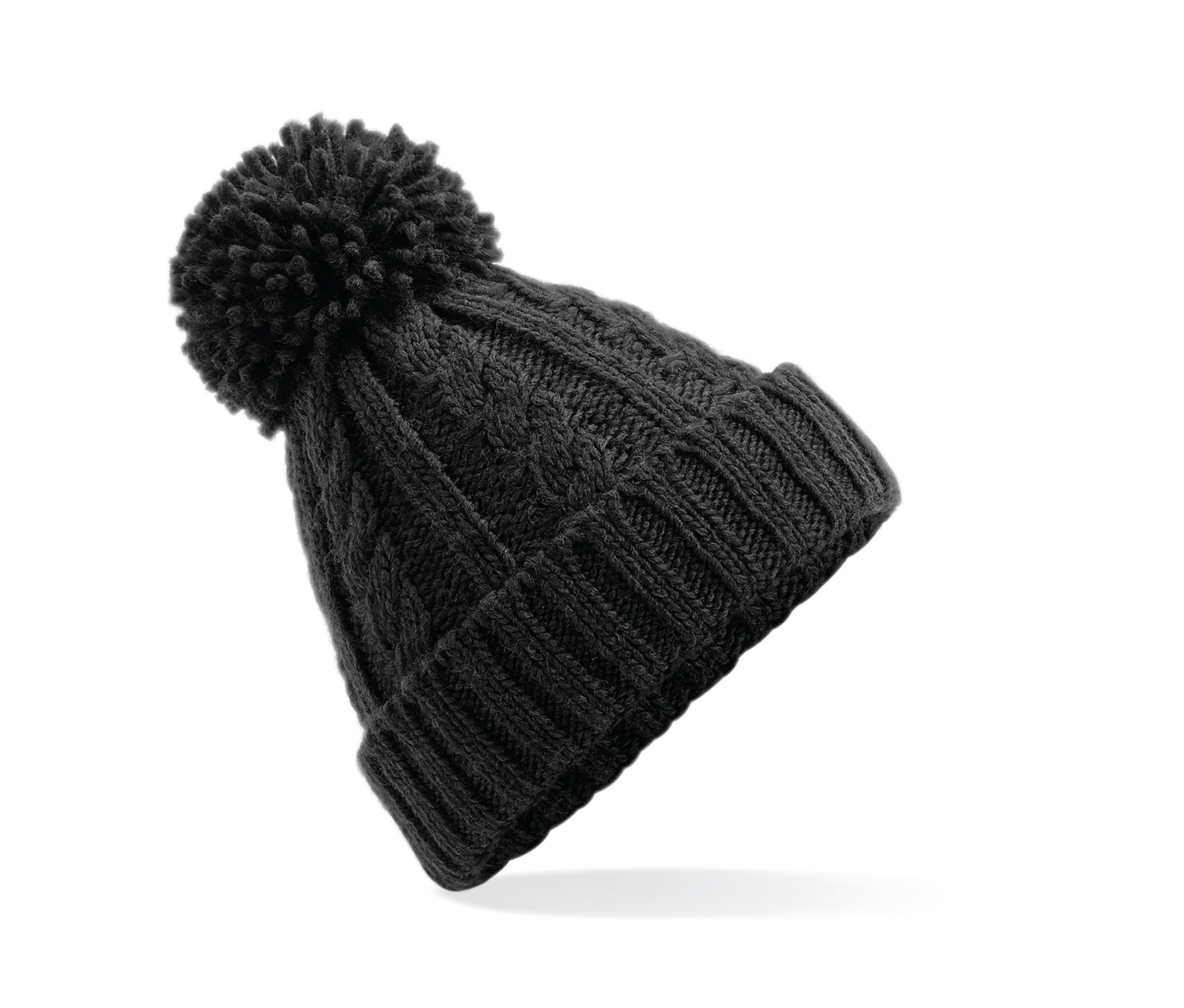 Bonnet en Maille Torsadée - Black