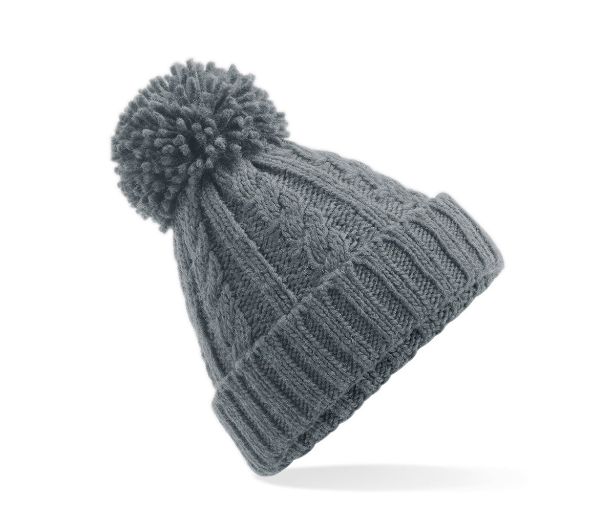 Bonnet en Maille Torsadée - Light Grey
