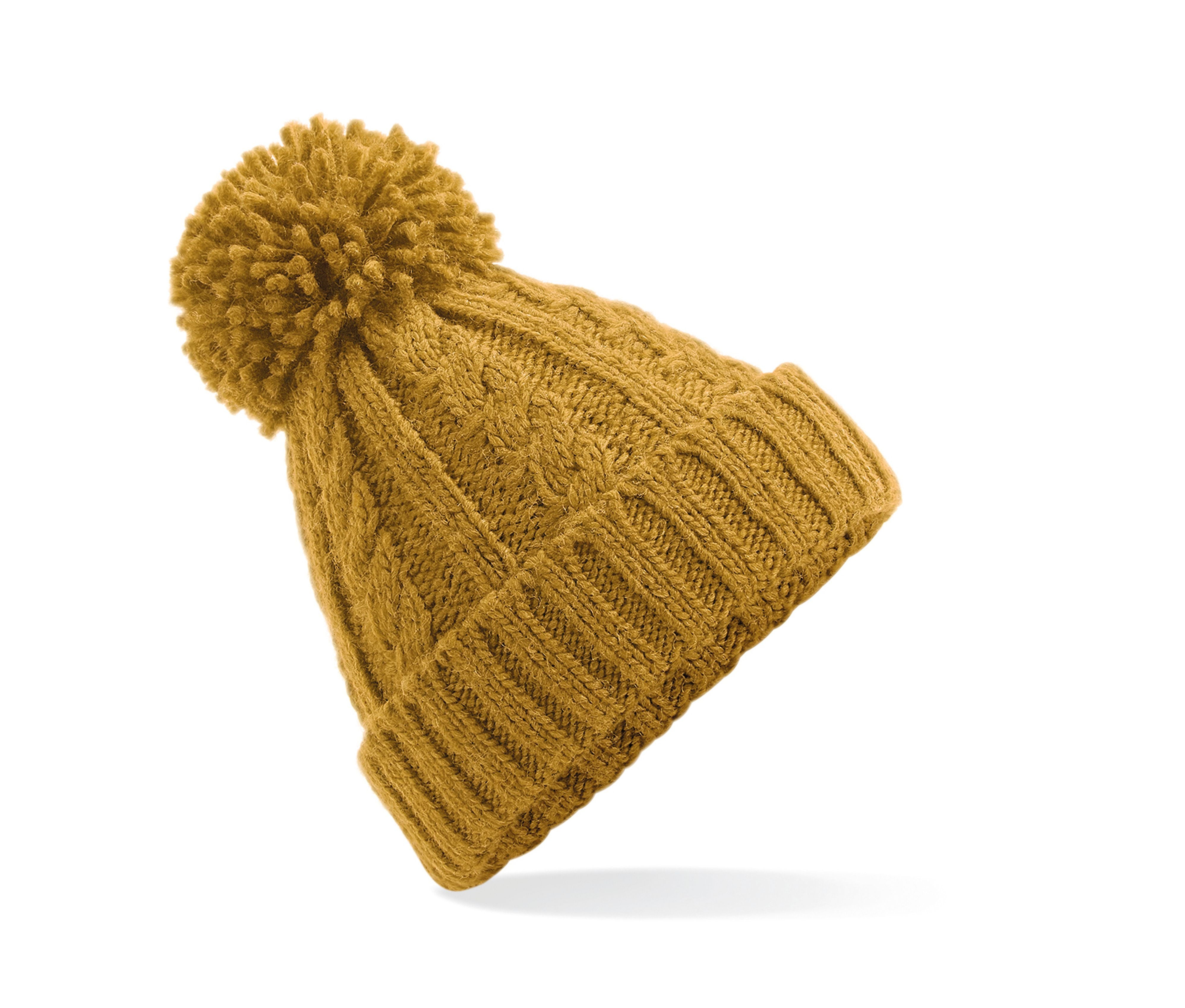 Bonnet en Maille Torsadée - Mustard