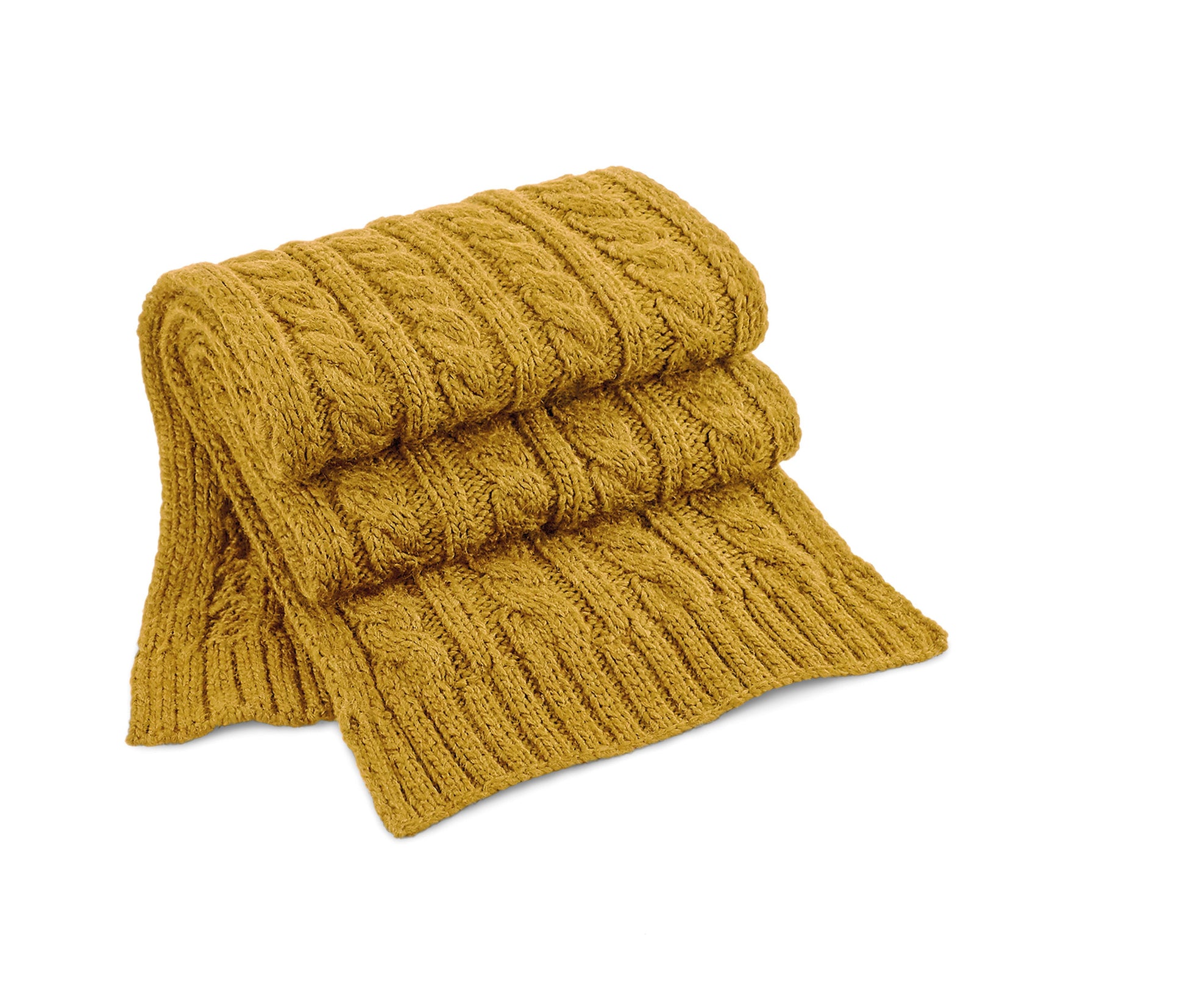 Écharpe Motif Torsadé - Mustard