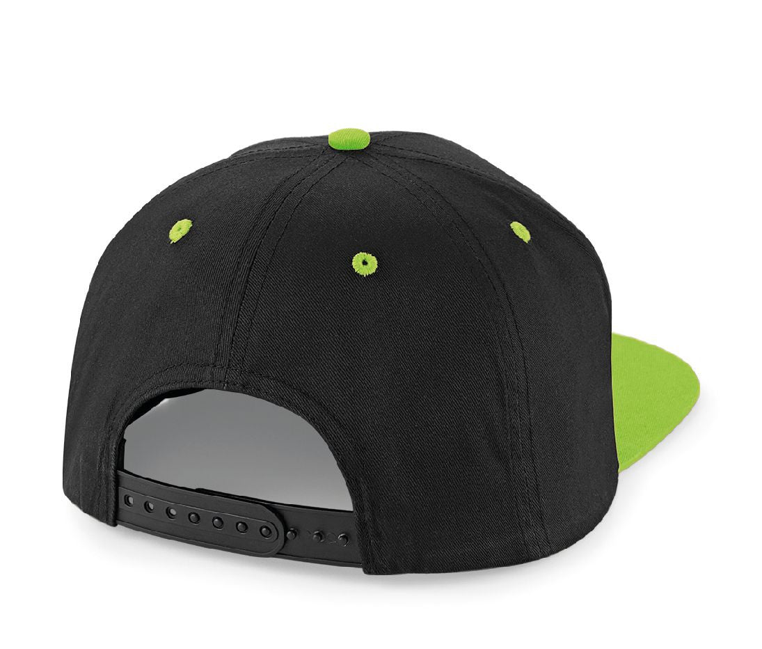 Casquette 5 Pans Avec Visière Contrastée - Black/lime Green