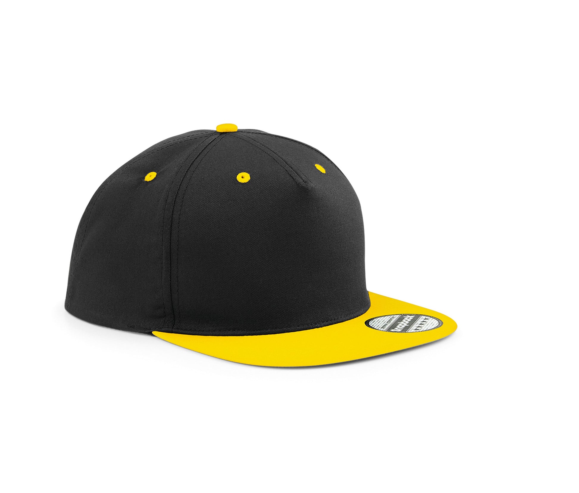Casquette 5 Pans Avec Visière Contrastée - Black/yellow