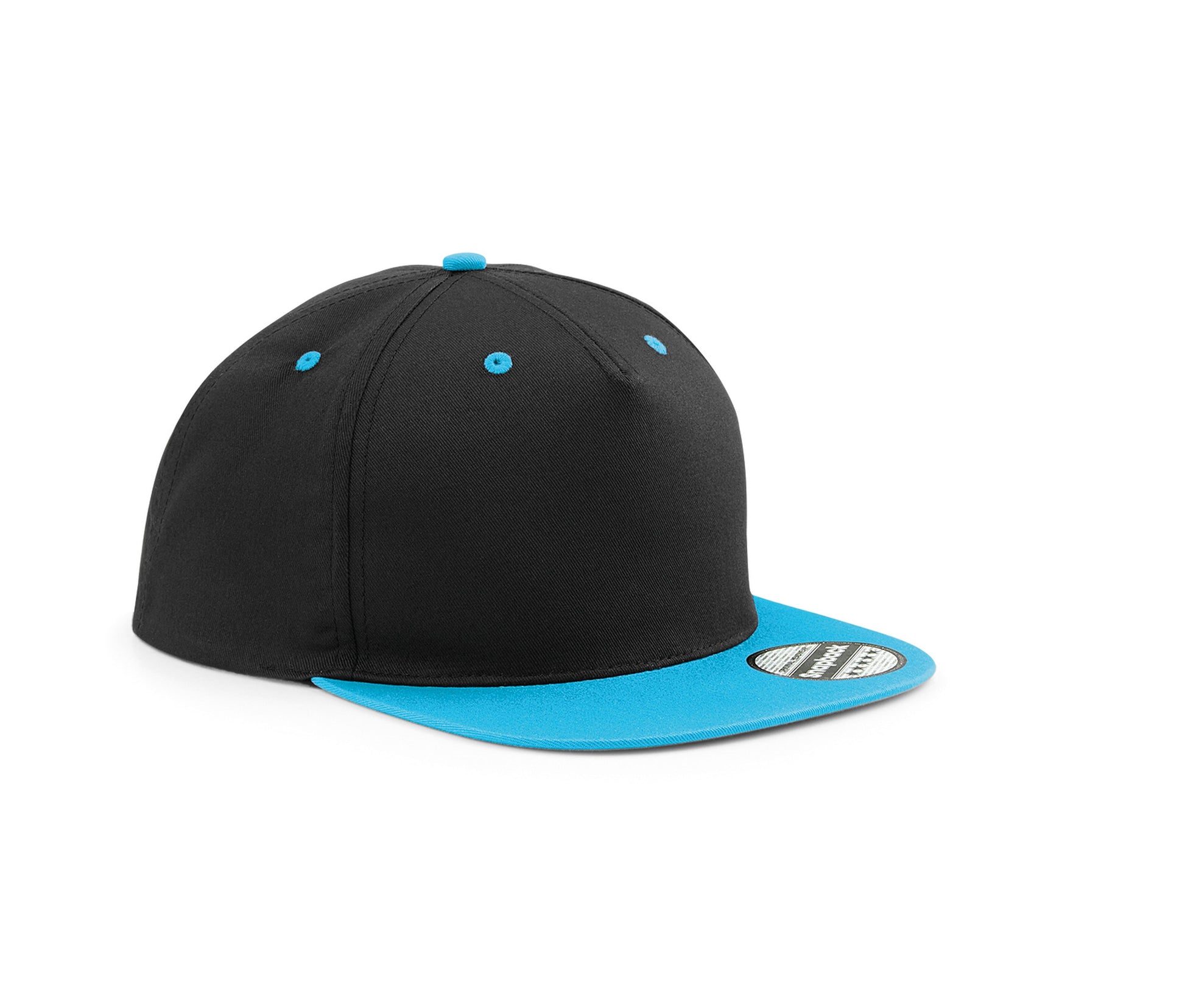 Casquette 5 Pans Avec Visière Contrastée - Black/surf Blue