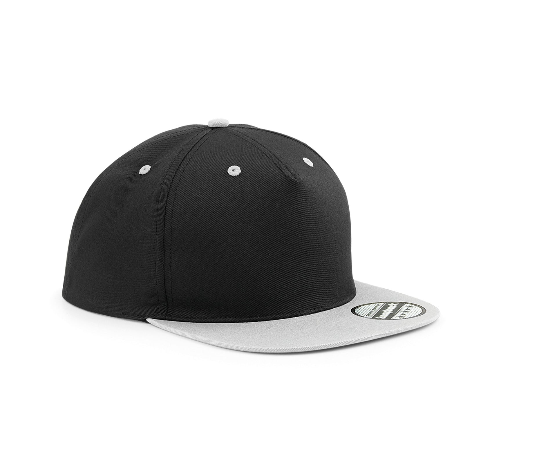 Casquette 5 Pans Avec Visière Contrastée - Black/grey