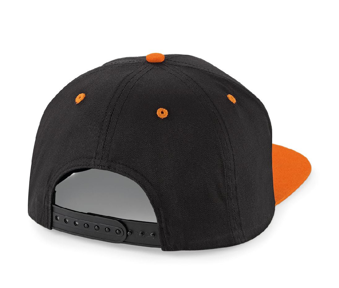 Casquette 5 Pans Avec Visière Contrastée - Black/orange