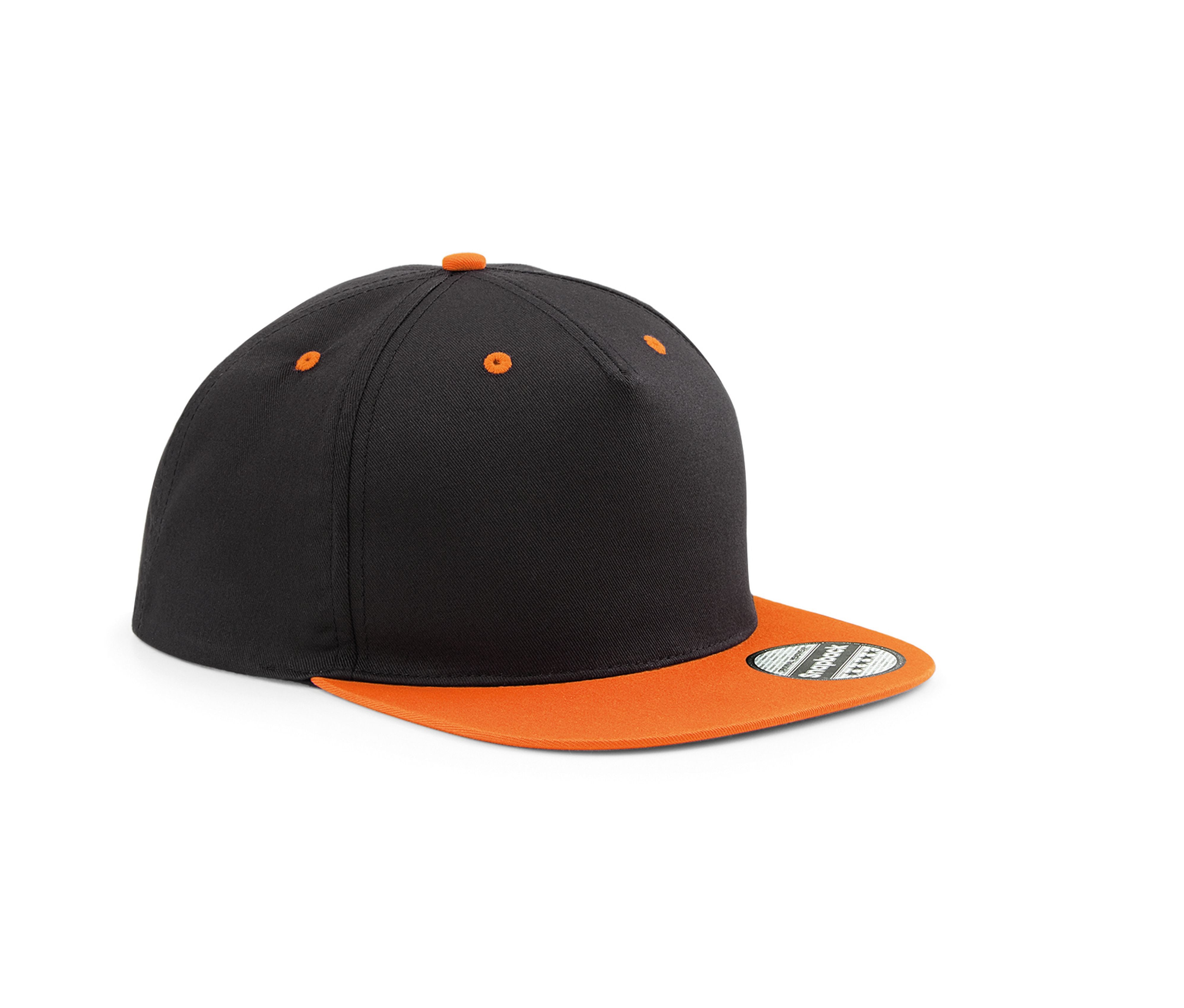 Casquette 5 Pans Avec Visière Contrastée - Black/orange