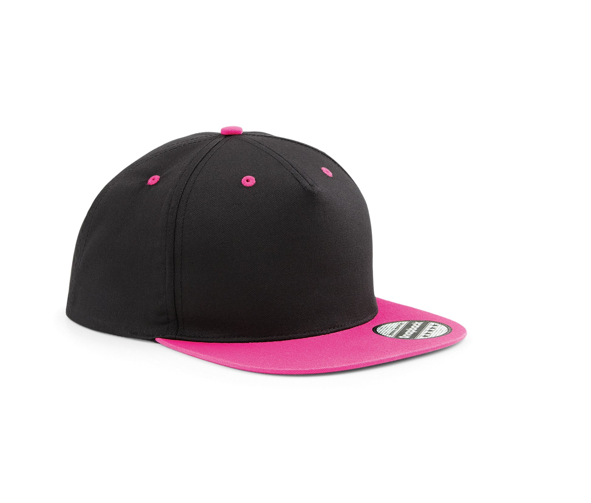 Casquette 5 Pans Avec Visière Contrastée - Black/fuchsia