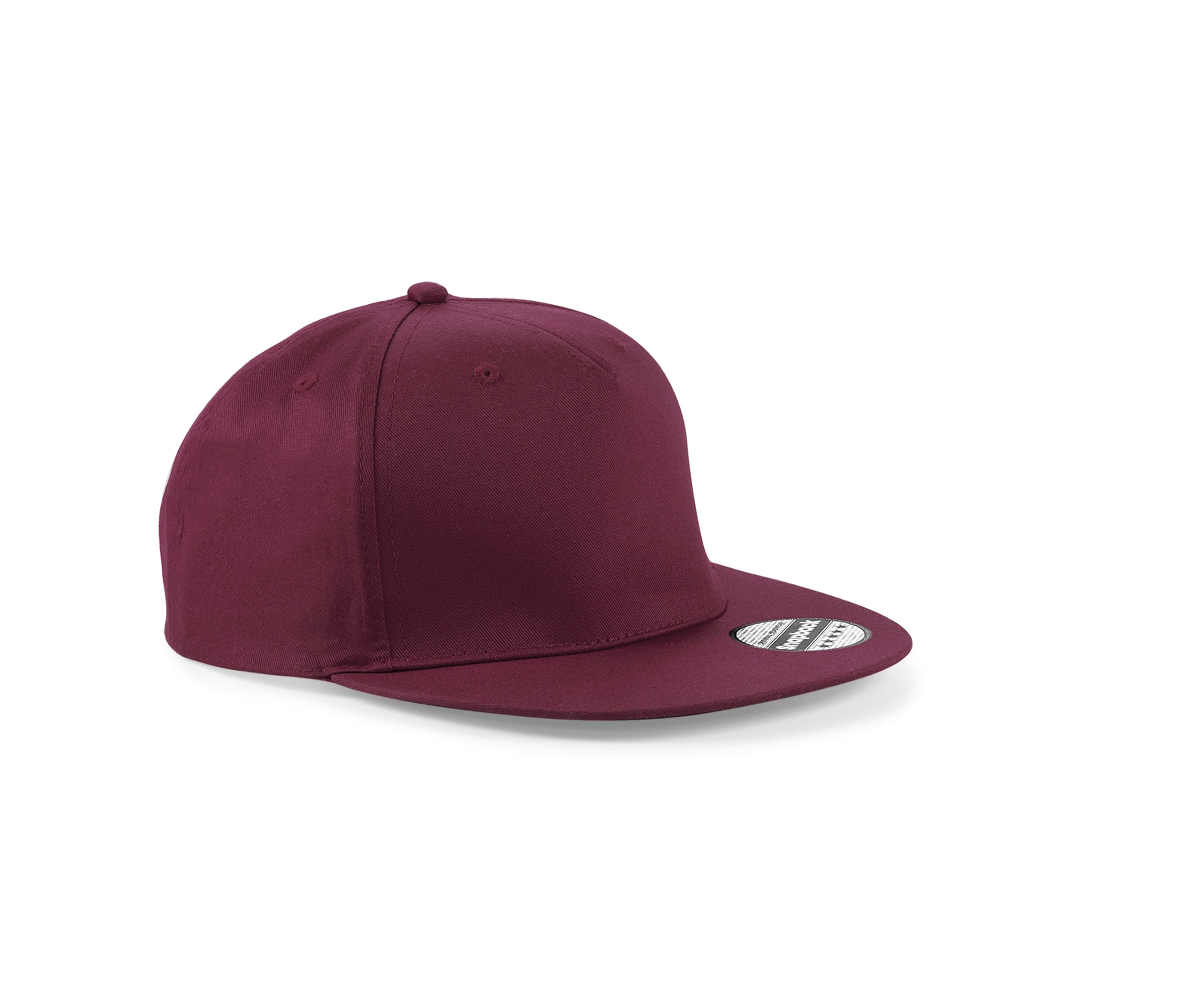 Casquette Style Rappeur 5 Pans - Burgundy