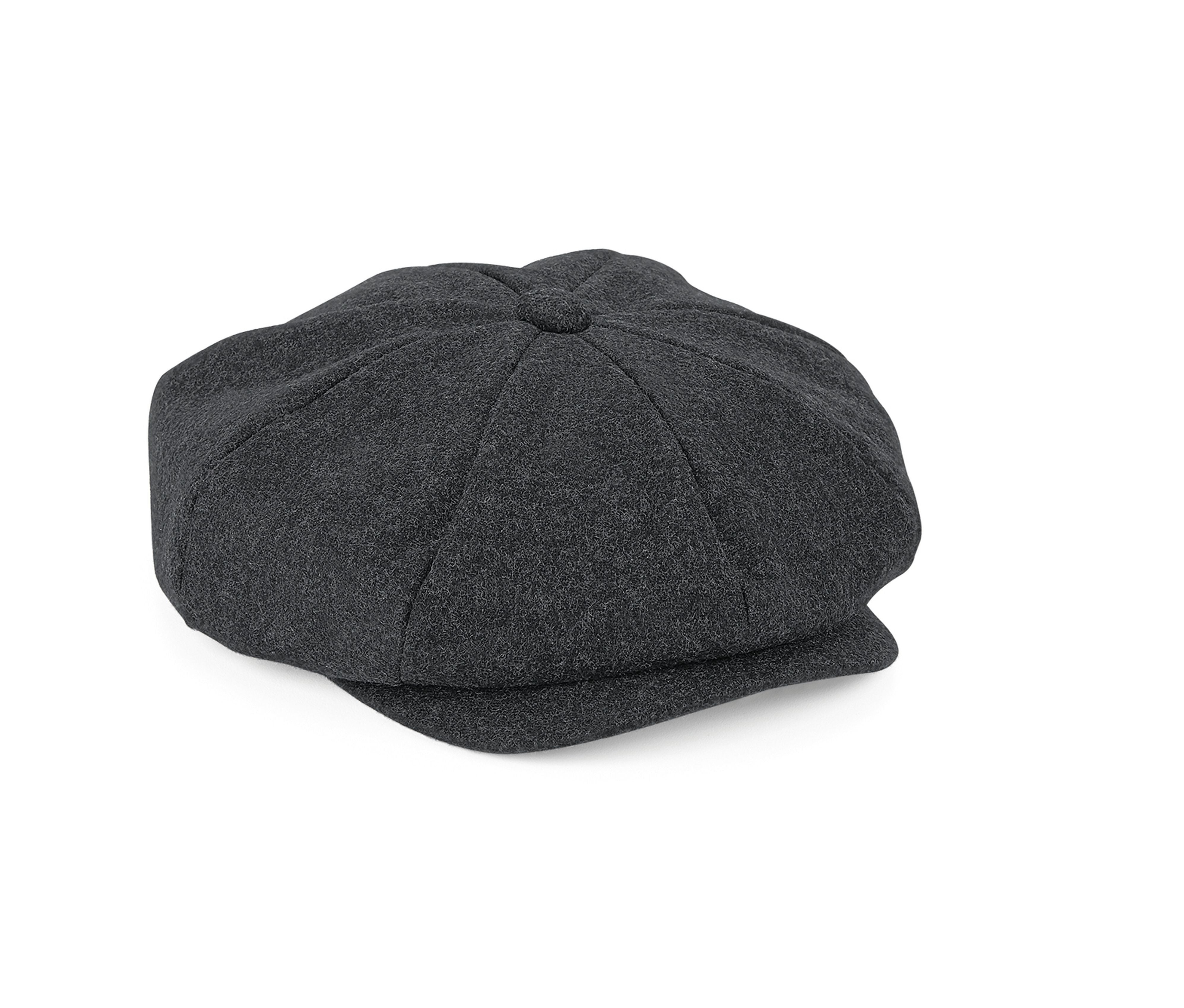 Casquette Gavroche en Laine Melton - Charcoal Marl