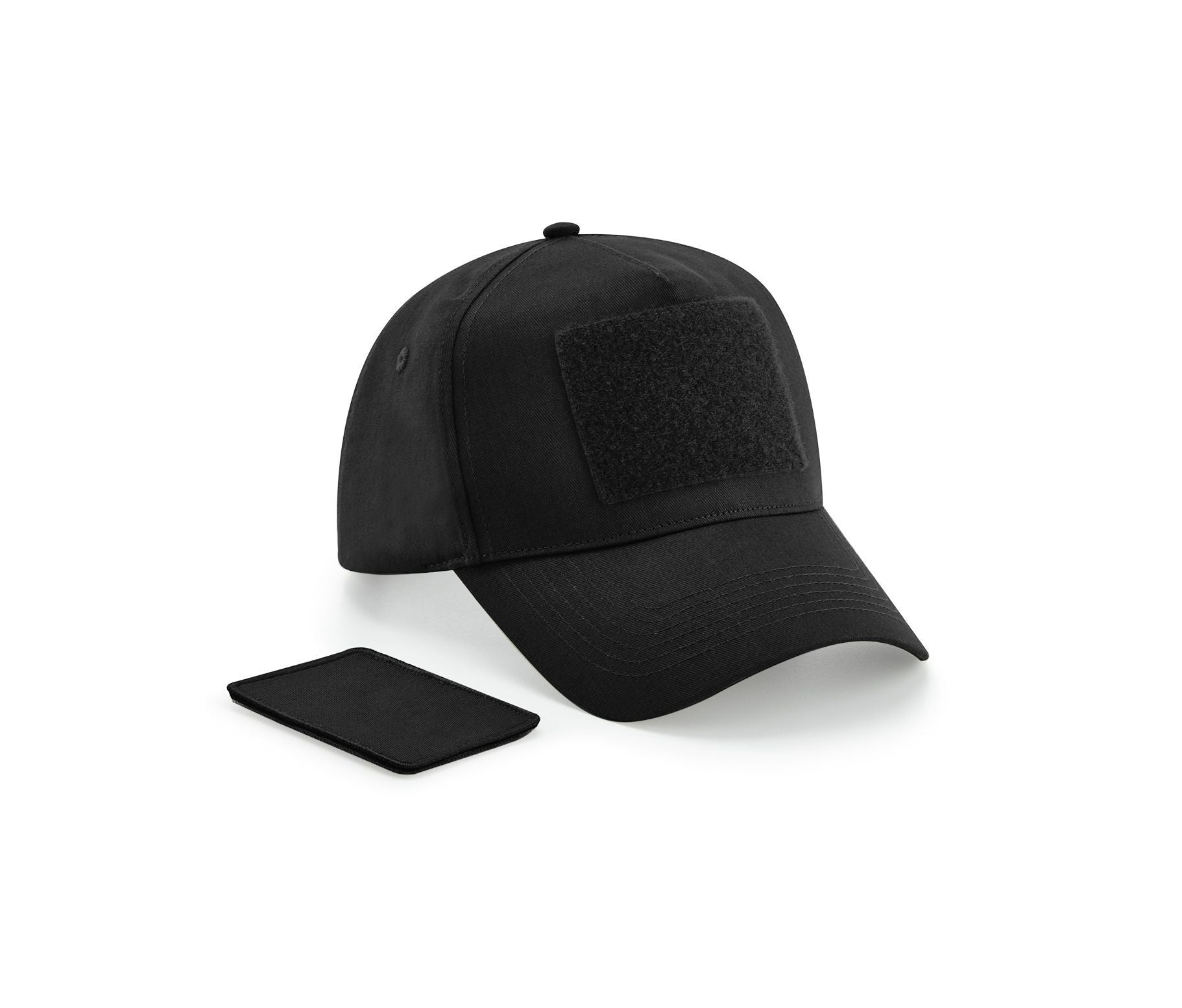 Casquette 5 Pans Avec Patch Amovible - Black