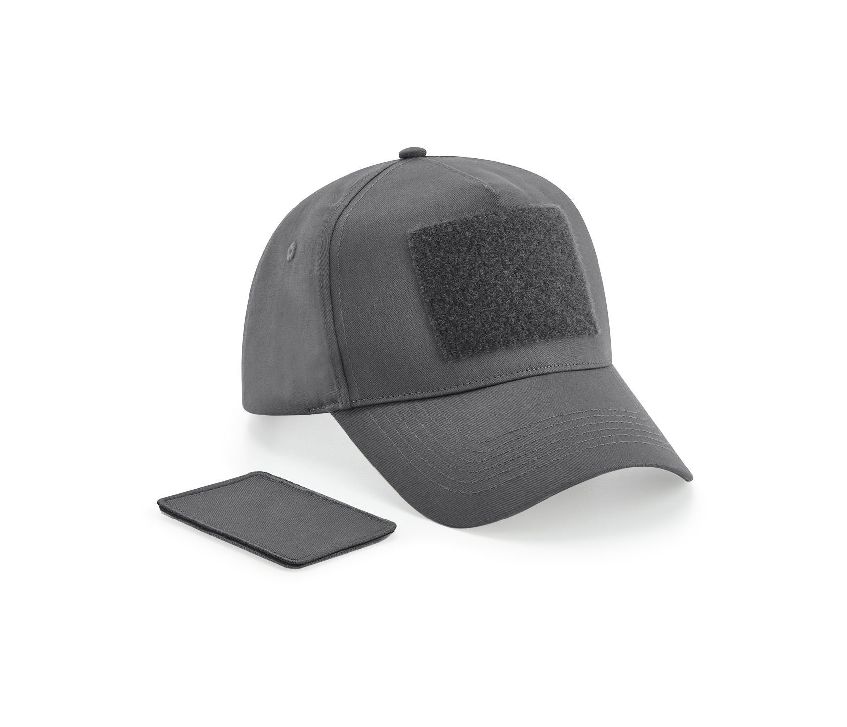 Casquette 5 Pans Avec Patch Amovible - Graphite Grey