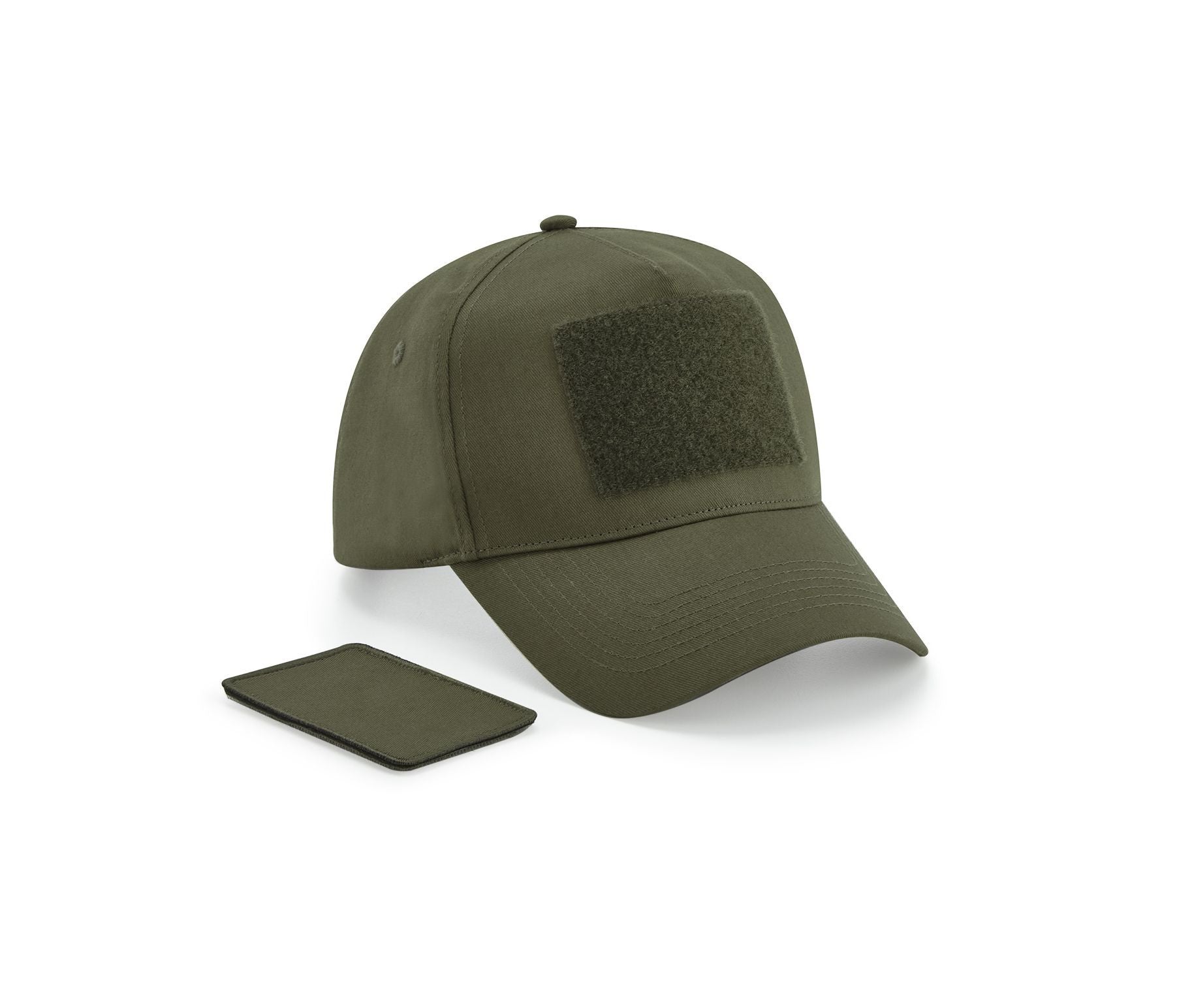 Casquette 5 Pans Avec Patch Amovible - Military Green