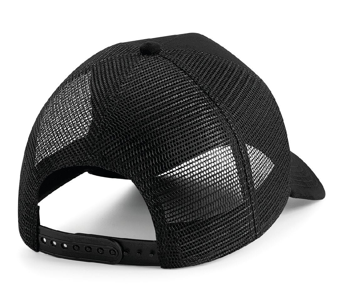 Casquette Filet en Polyester Effet Daim - Black