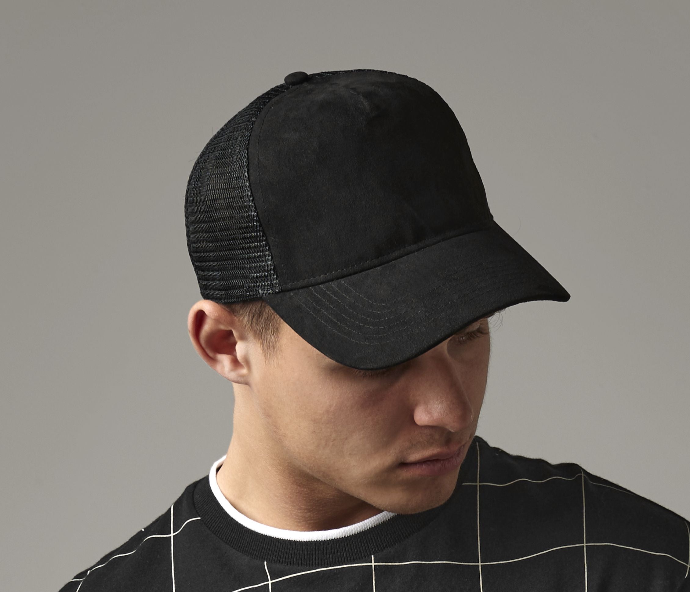 Casquette filet en polyester effet daim