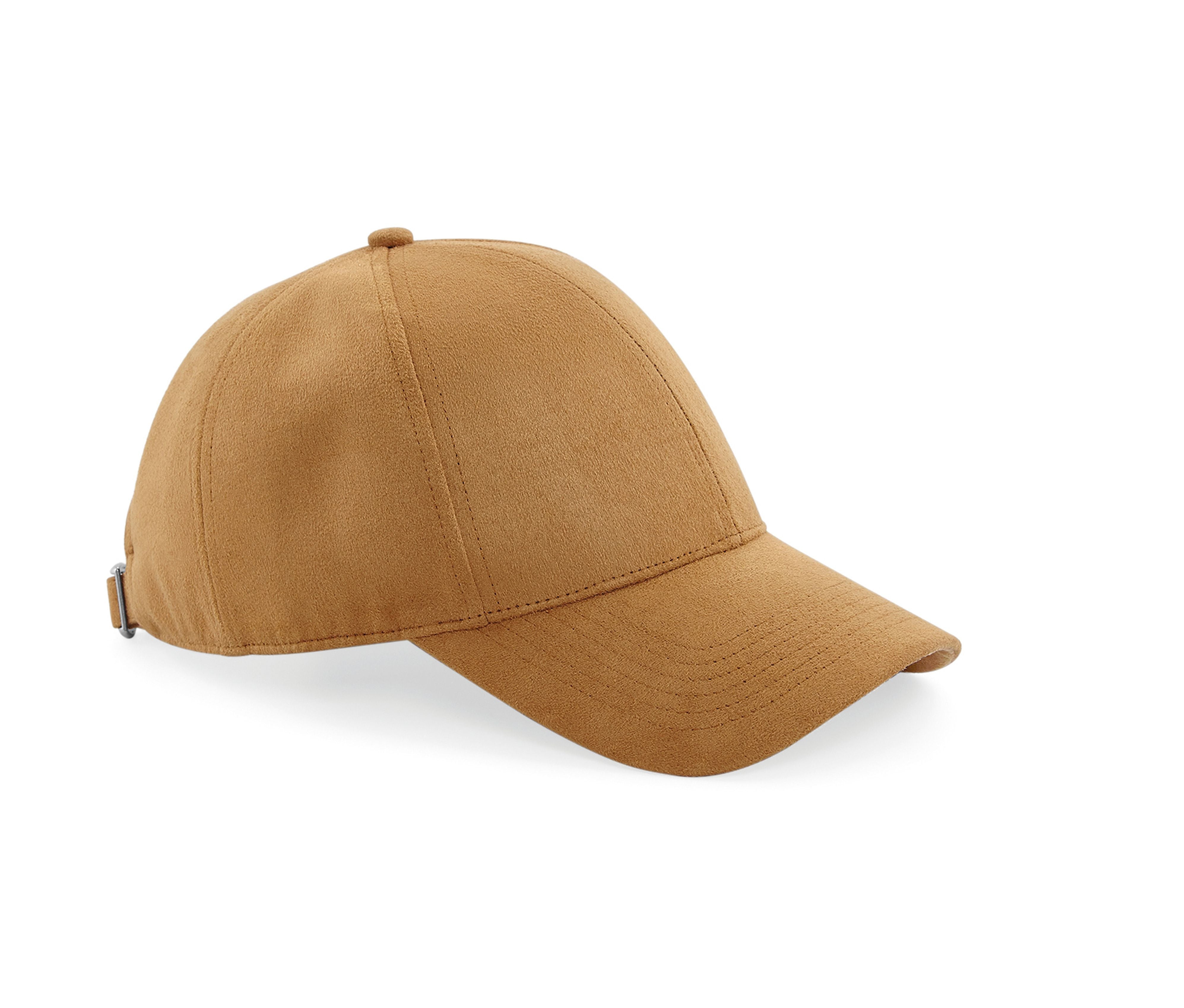 Casquette 6 Pans en Faux Daim - Caramel