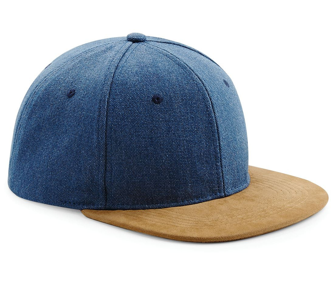 Casquette Avec Visière Effet Daim - Denim Blue