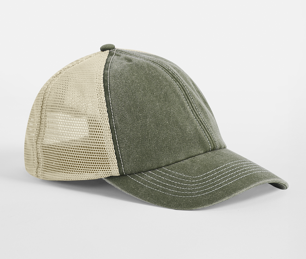 Casquette Trucker 6 Pans - Vintage Olive/stone