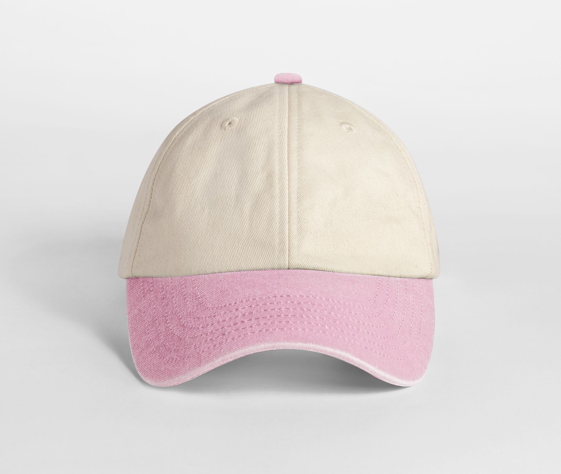 Casquette 6 Pans Contrastée - Natural/vintage Dusky Pink