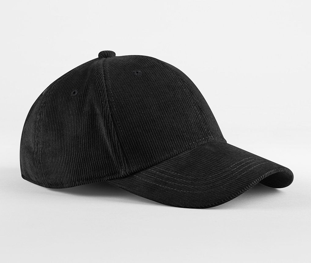 Casquette en Velours Côtelé Organique - Black