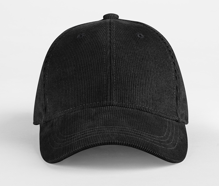 Casquette en Velours Côtelé Organique - Black