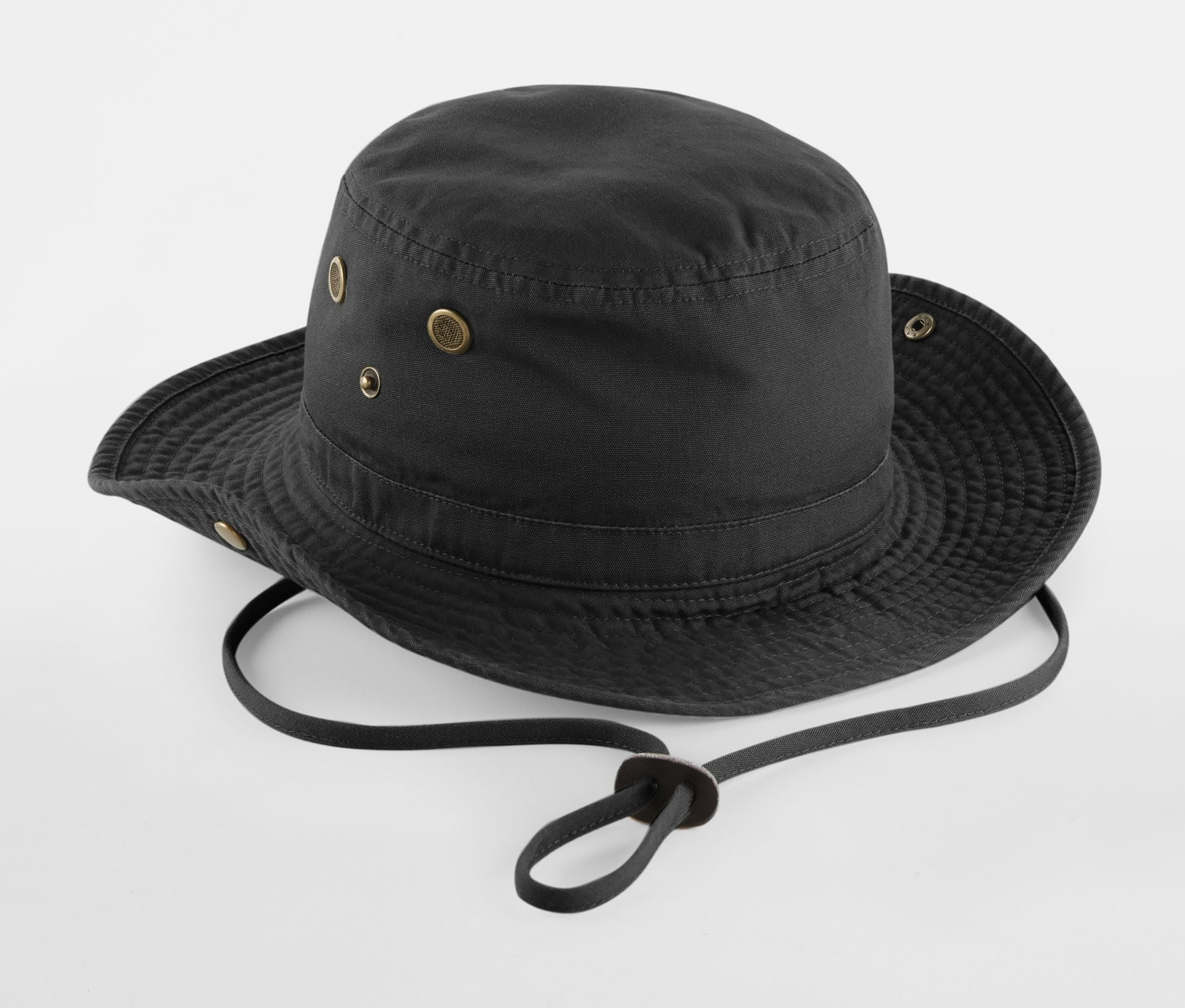 Chapeau en Coton Lourd Délavé - Black