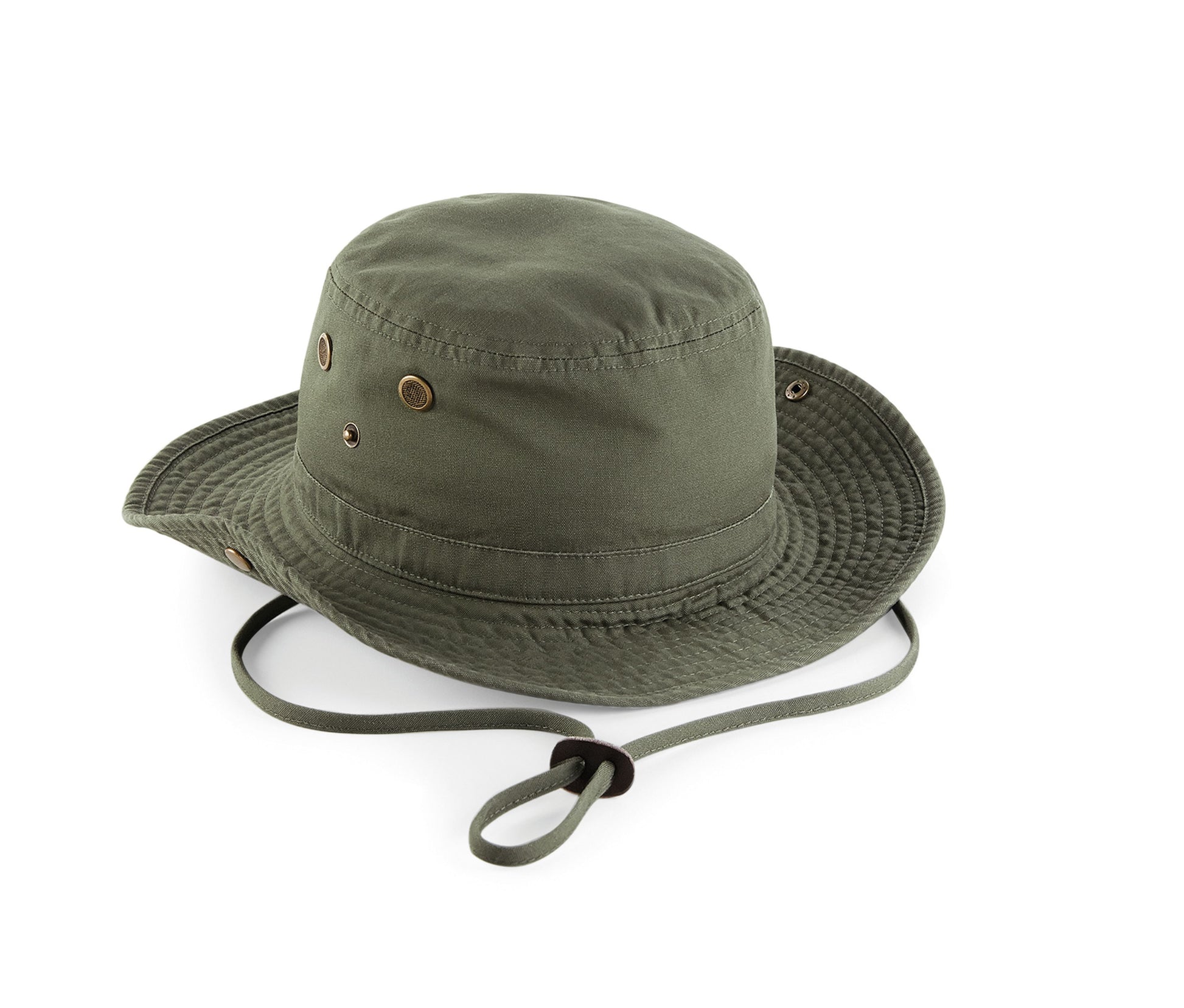 Chapeau en Coton Lourd Délavé - Olive Green