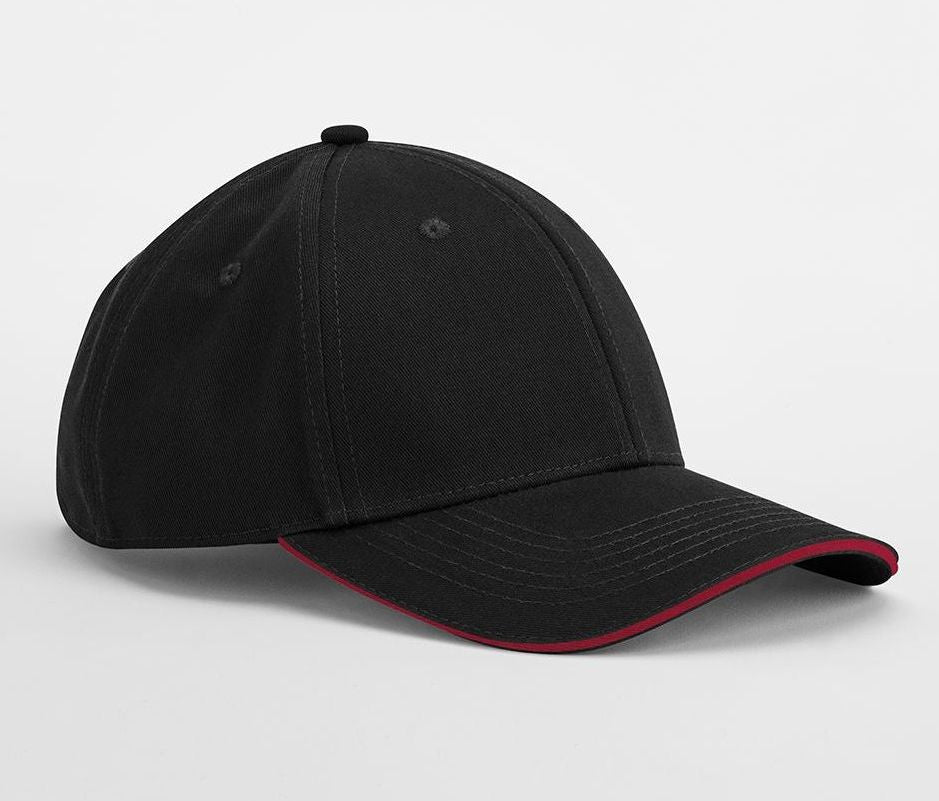 Casquette en Coton Organique Avec Liseré - Black / Classic Red