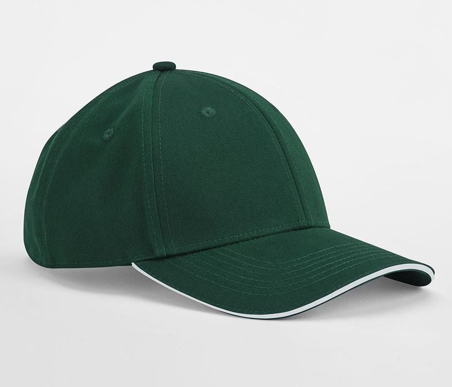 Casquette en Coton Organique Avec Liseré - Bottle Green / White