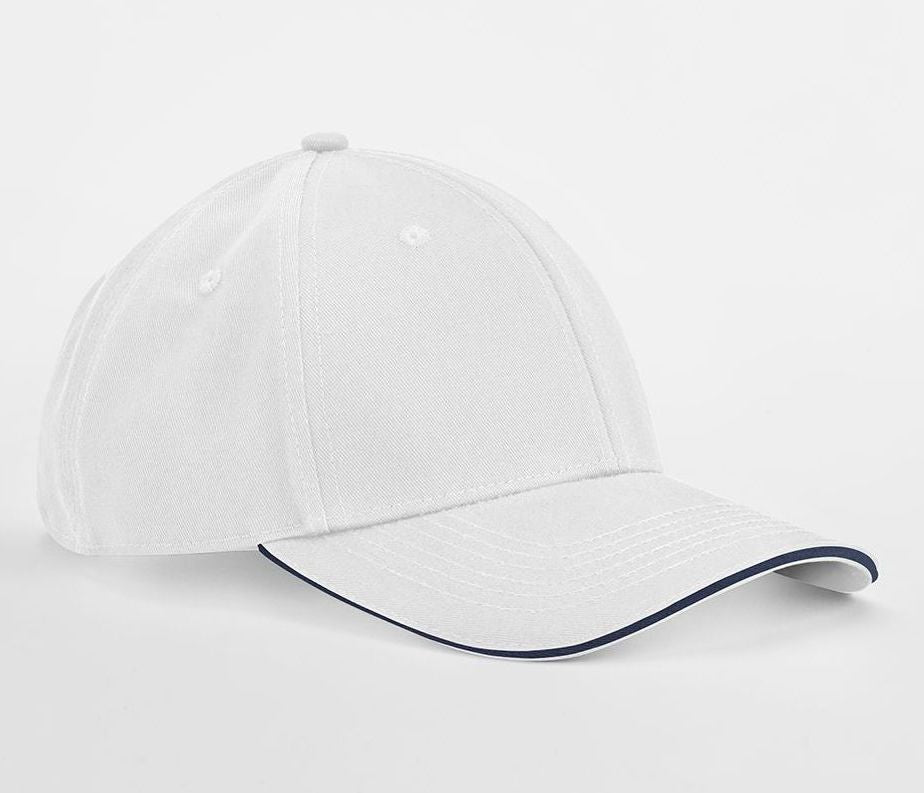 Casquette en Coton Organique Avec Liseré - White / French Navy