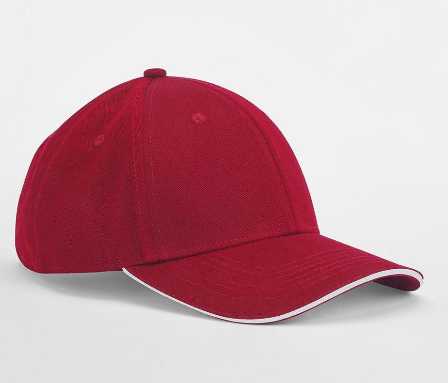 Casquette en Coton Organique Avec Liseré - Classic Red / White