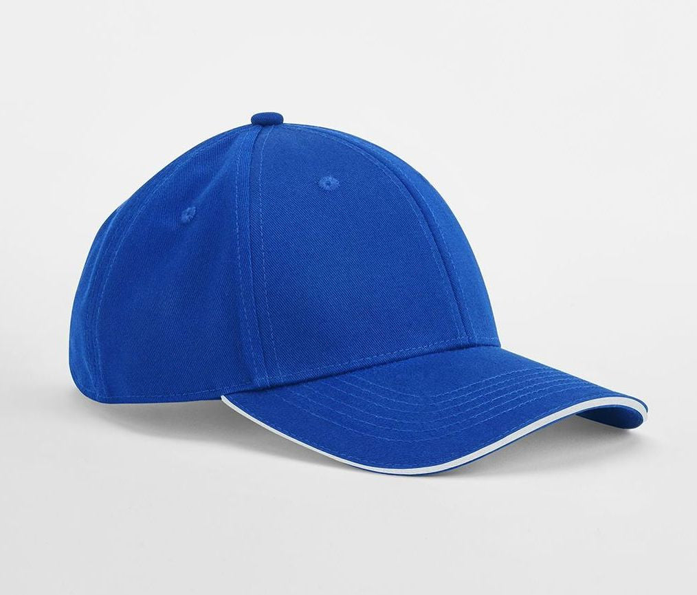 Casquette en Coton Organique Avec Liseré - Bright Royal / White