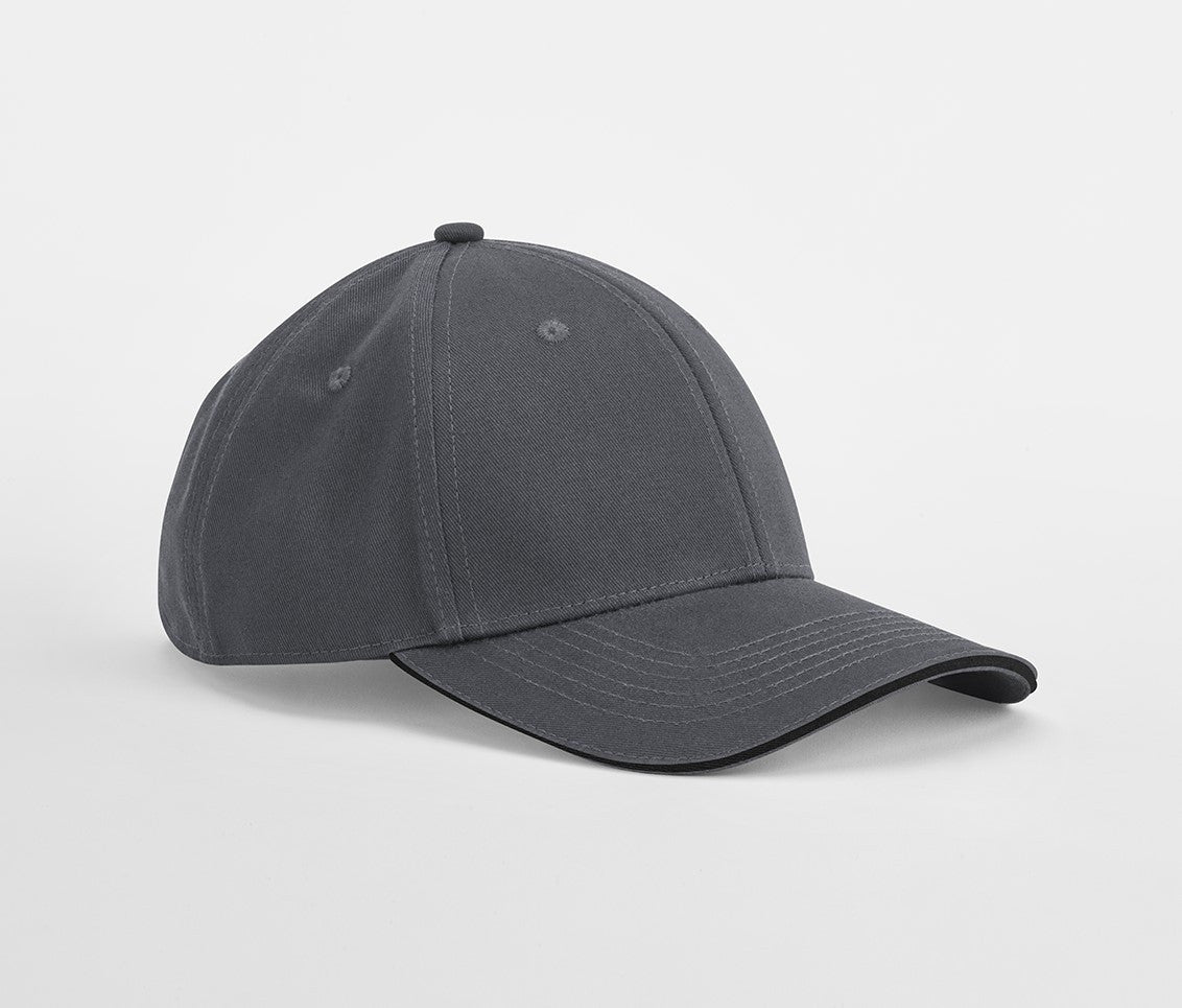 Casquette en Coton Organique Avec Liseré - Graphite Grey/black