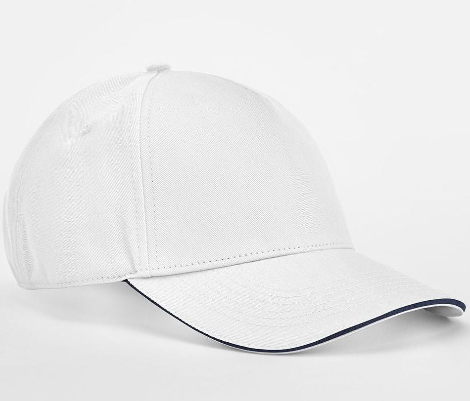 Casquette en Coton Organique Avec Liseré - White / French Navy