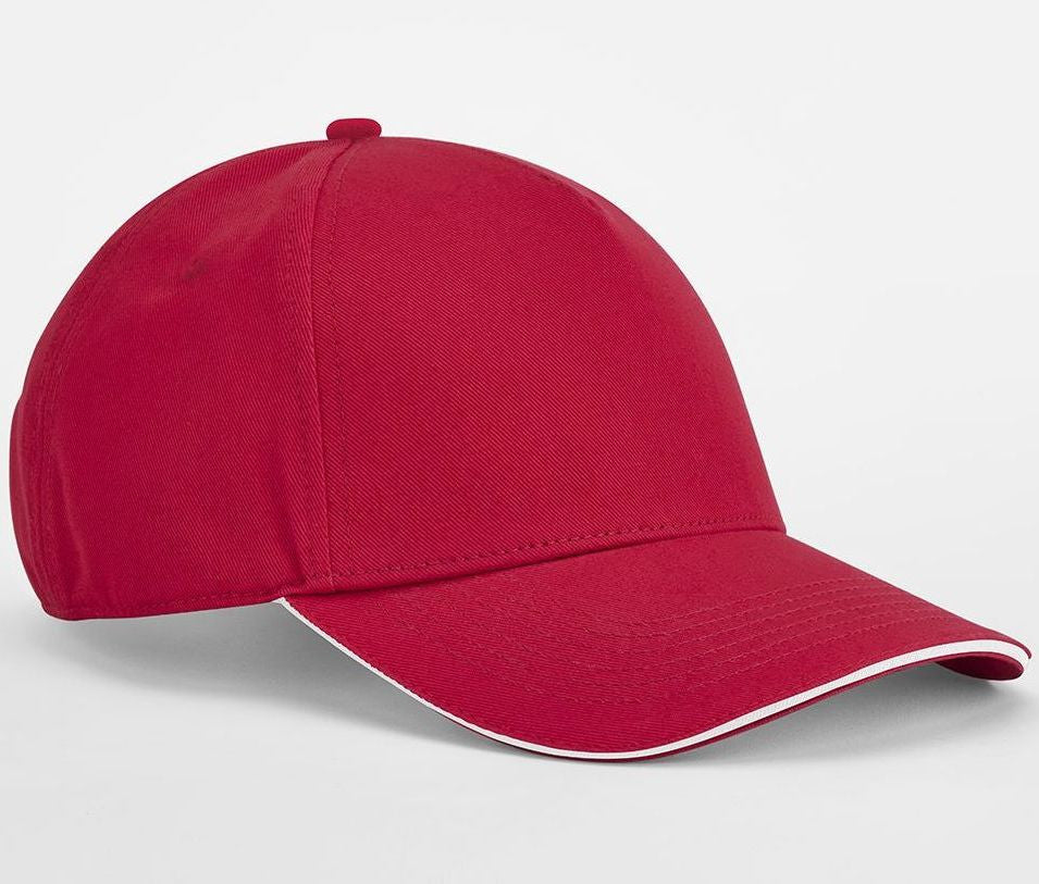 Casquette en Coton Organique Avec Liseré - Classic Red / White