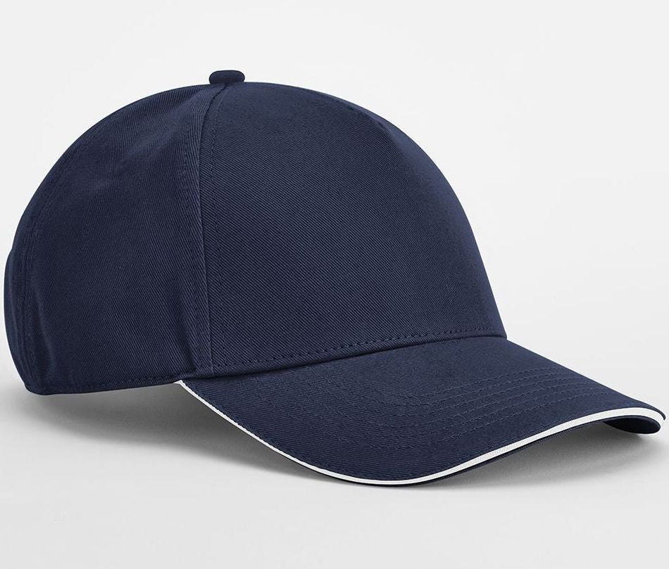 Casquette en Coton Organique Avec Liseré - French Navy / White