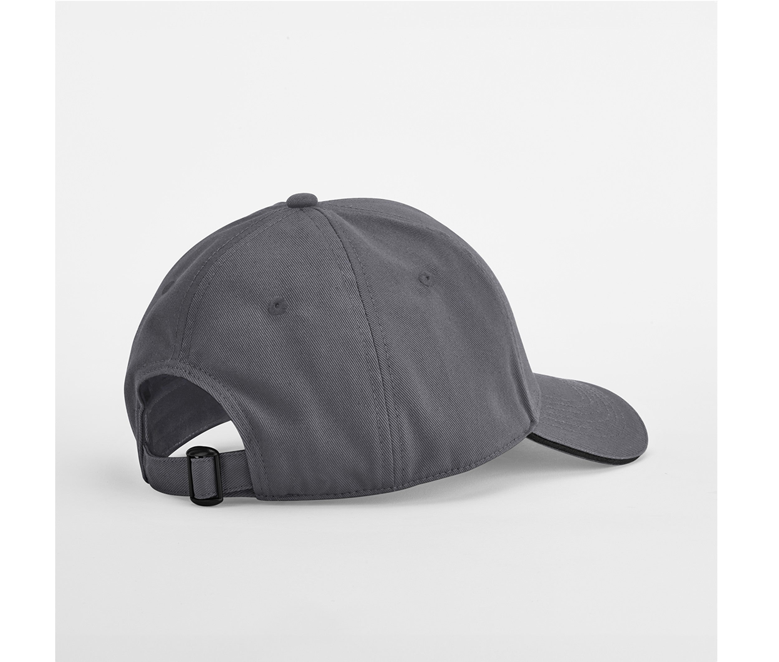 Casquette en Coton Organique Avec Liseré - Graphite Grey/black