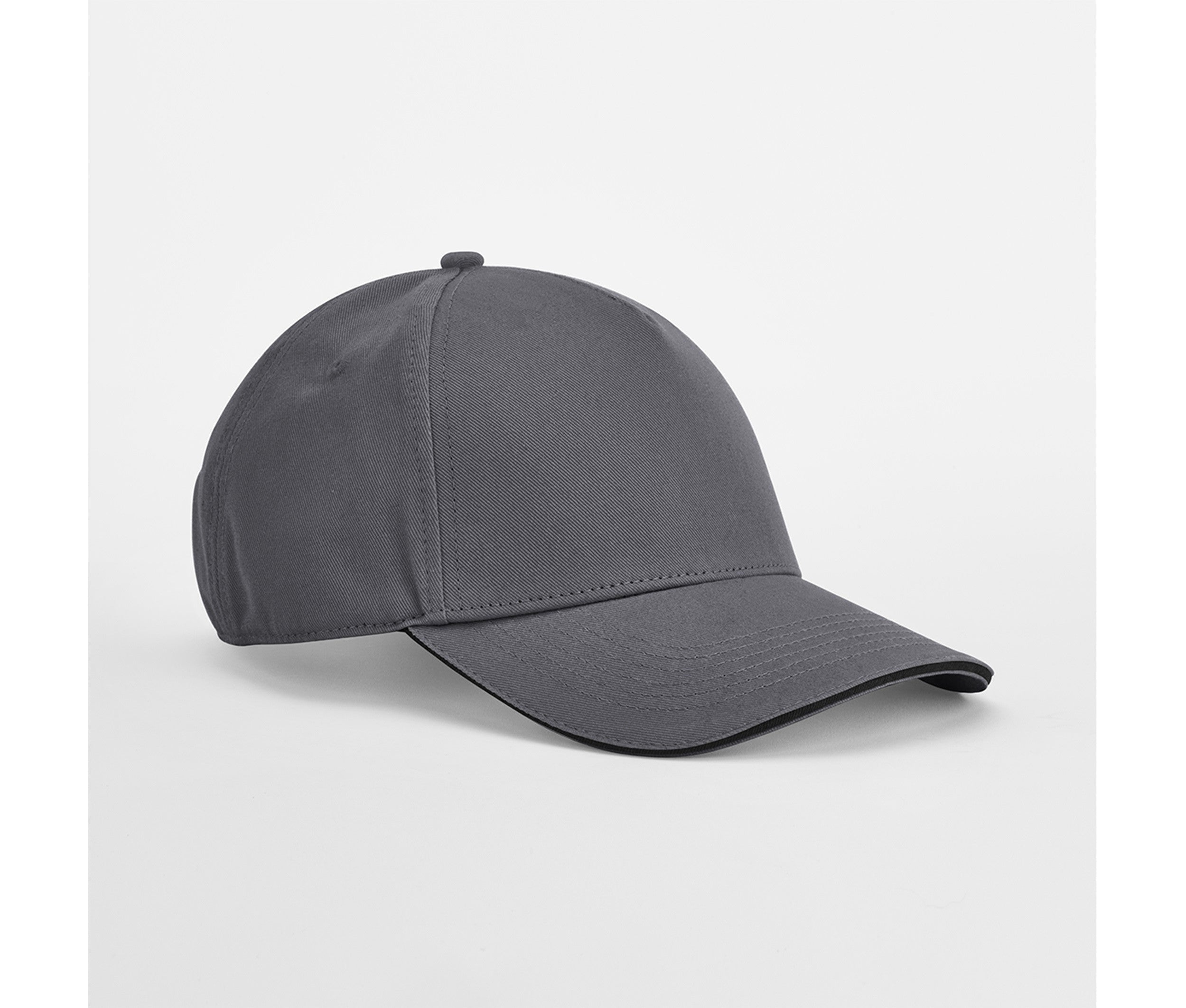 Casquette en Coton Organique Avec Liseré - Graphite Grey/black