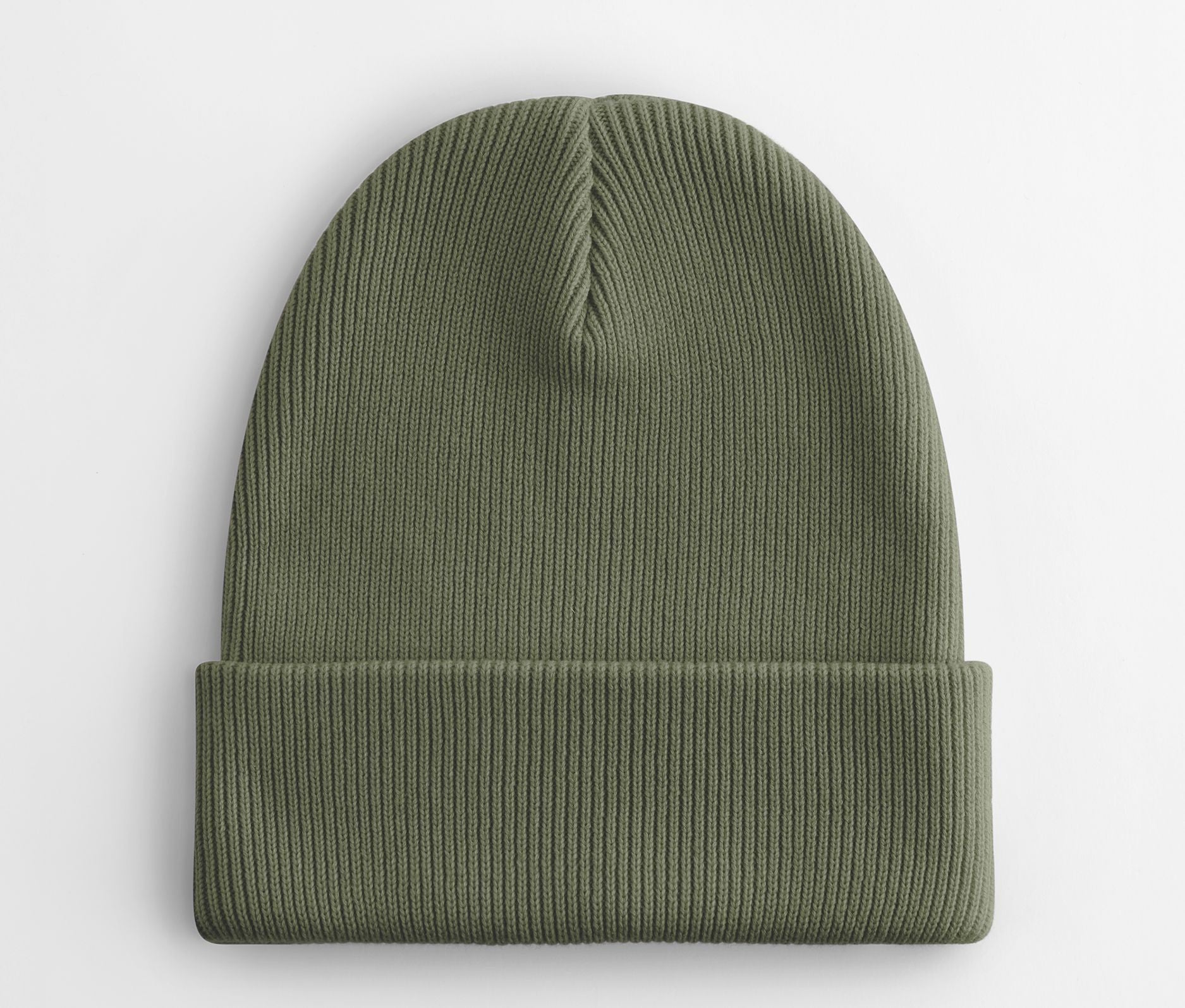 Bonnet en Coton Organique Avec Rabat - Olive Green