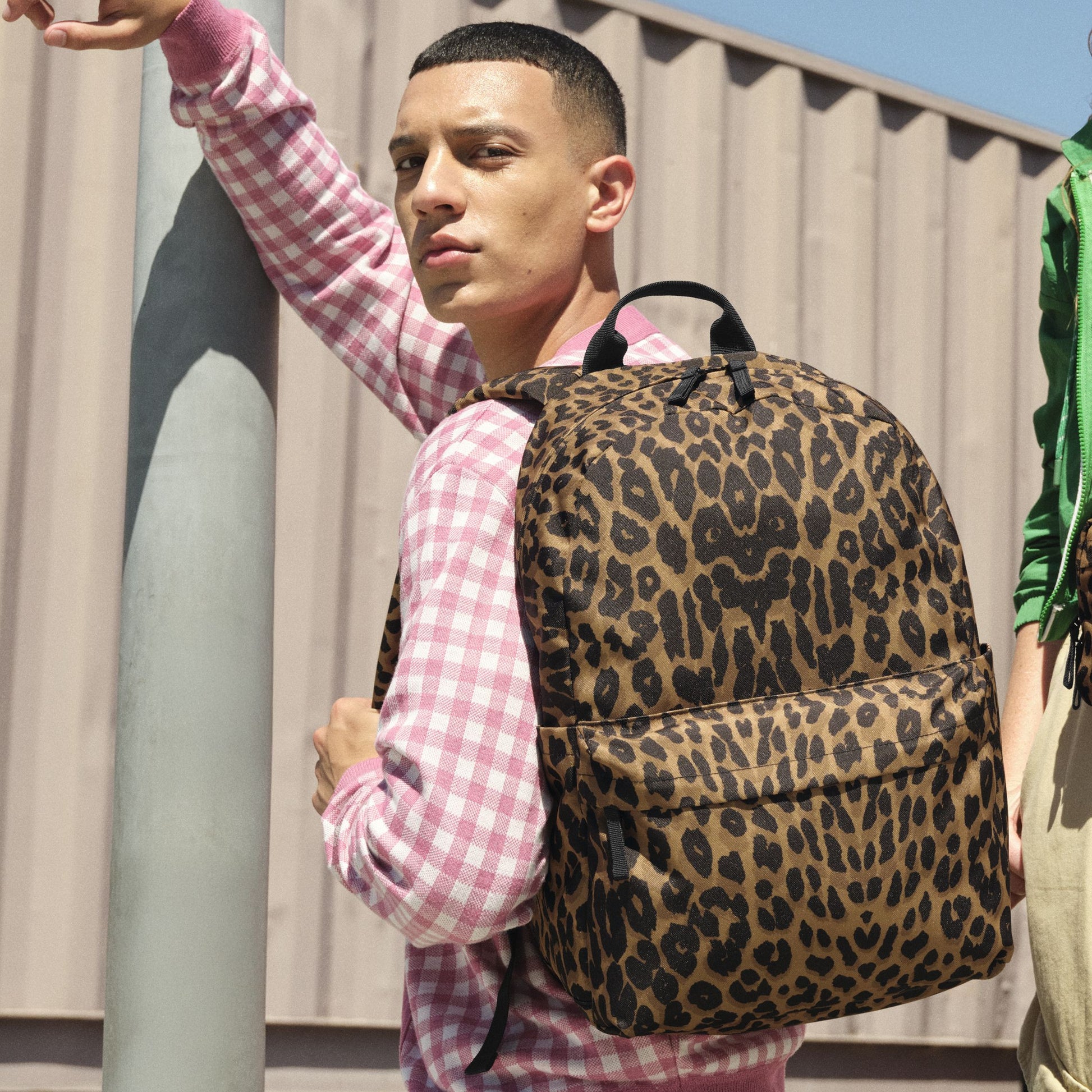 Sac à dos motif léopard