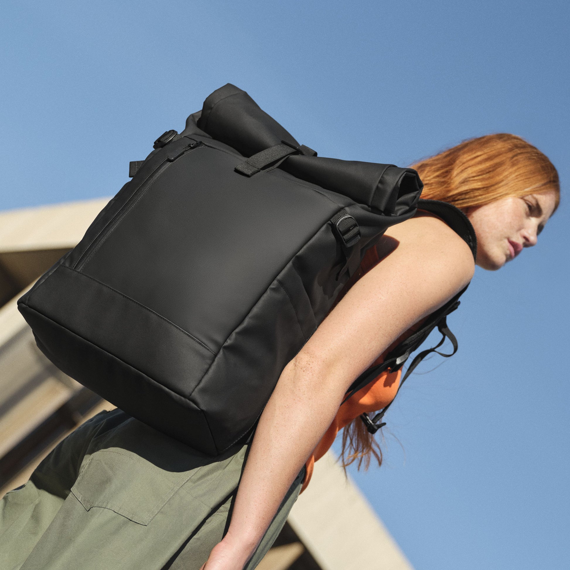 Sac à dos avec fermeture à enroulement